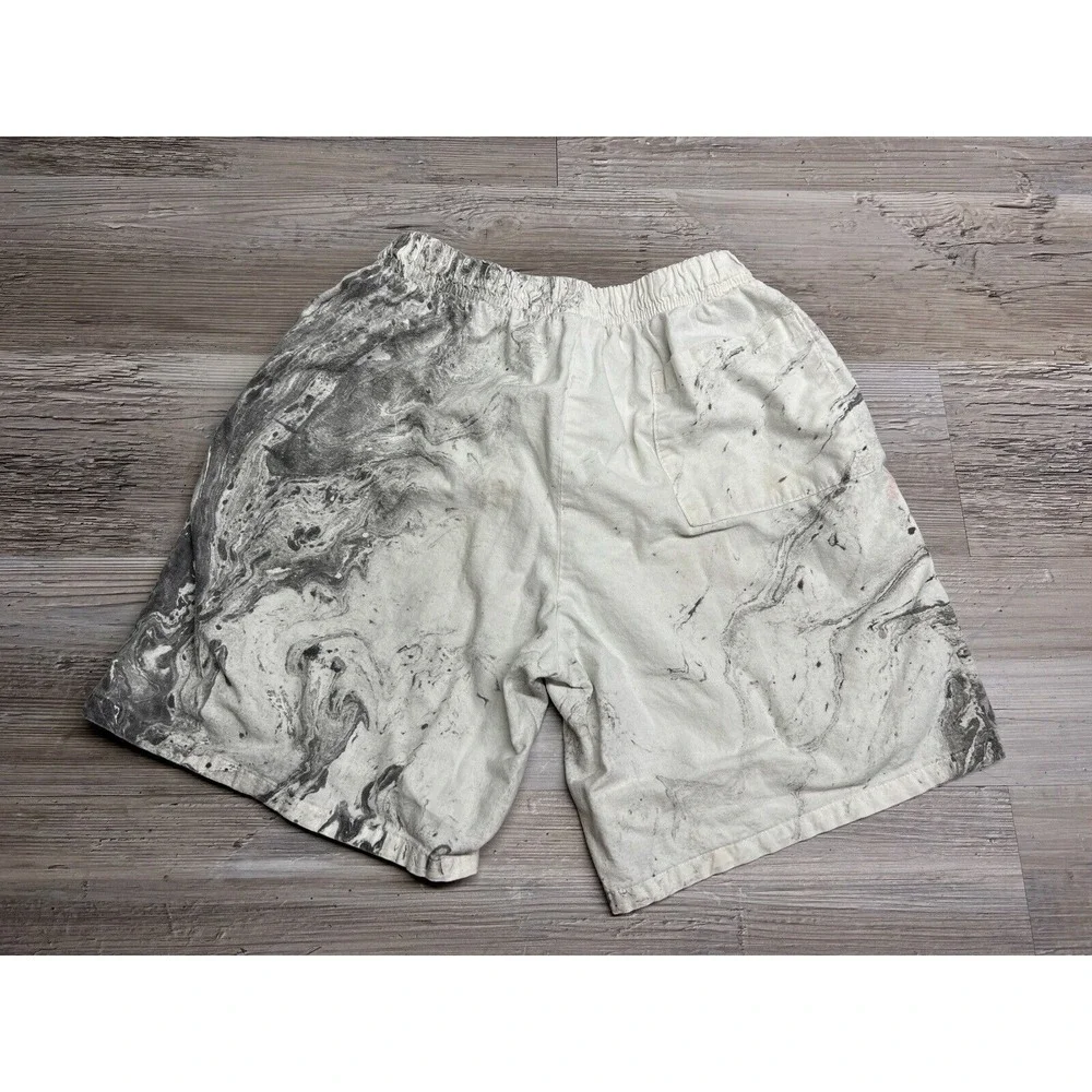 Vtg 90s Leggoons Swim Trunks Board Shorts Boys L Marble Dye Drawstring USA Made‎